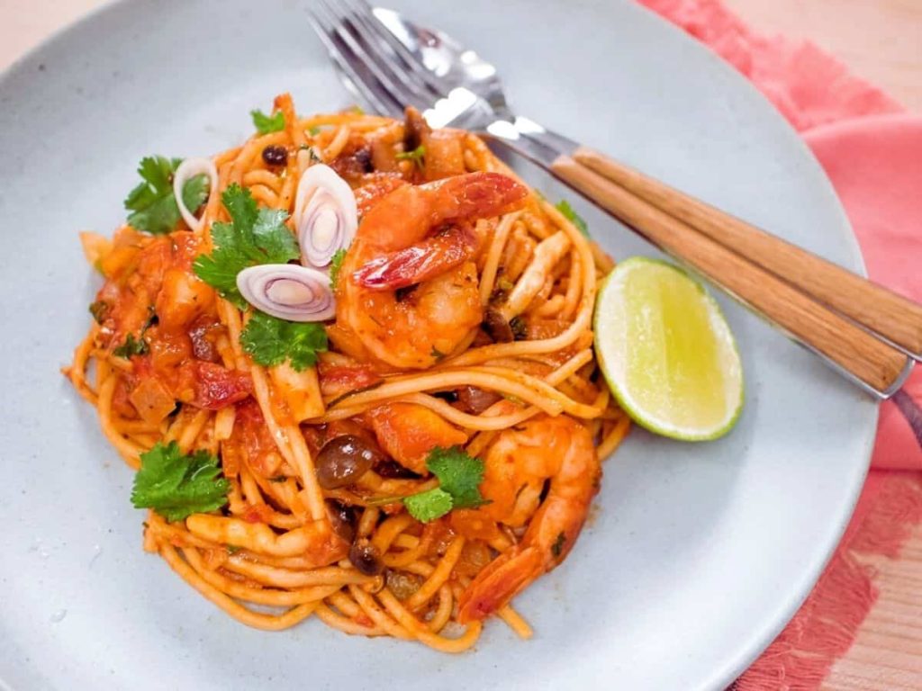 Spaghetti Tom Yum Seafood