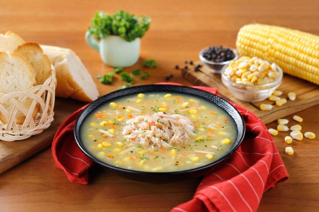 Kreasi Sup Krim Kepiting dengan Brokoli dan Jagung Manis