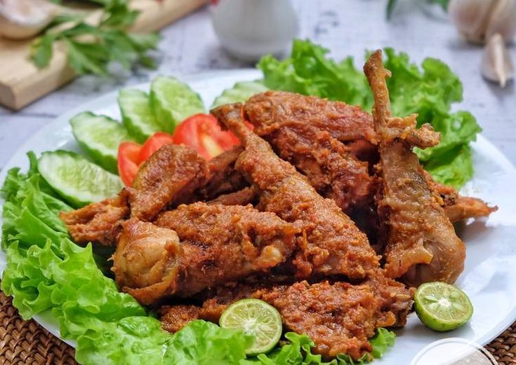 Ayam Goreng dengan Sambal Rujak Pedas Manis